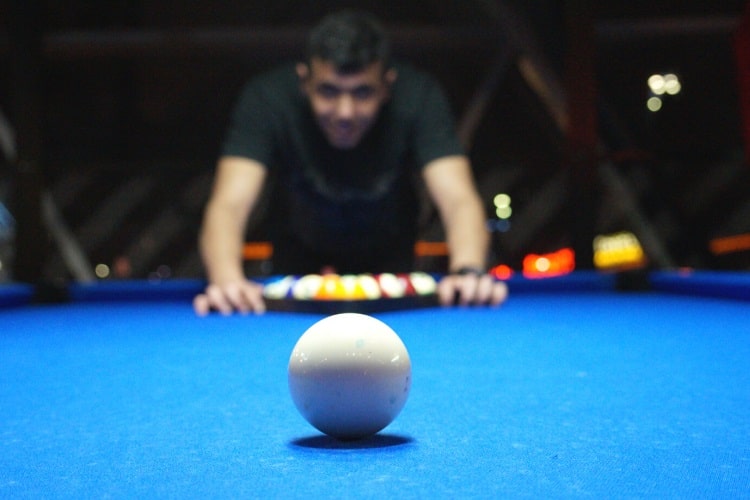 Pool table in a man cave