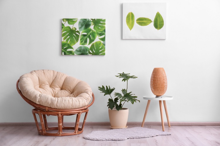 Traditional papasan saucer chair